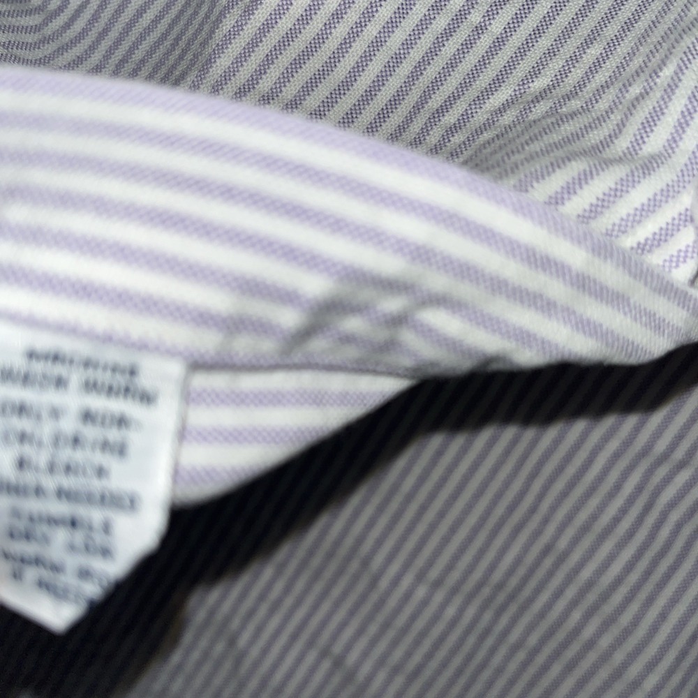 Polo Ralph Lauren XXL Classic Fit Pinstripe Button Down Shirt Flesh Pony 36/37 - Picture 9 of 16